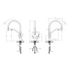 Смеситель для кухни Kroner KRP Kuche - C03816BLK
