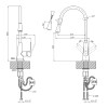 Смеситель для кухни с выдвижным изливом Kroner KRM - 11-013F