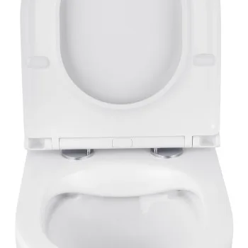 Унітаз підвісний безобідковий Kroner Harz WHI493736 RIMLESS з сидінням Slim Duroplast / Soft-close / Quick relase (KH493736WHIR)