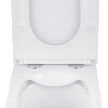 Унітаз підвісний безобідковий Kroner Eifel WHI493436 RIMLESS з сидінням Slim Duroplast / Soft-close / Quick relase (KE493436WHIR)