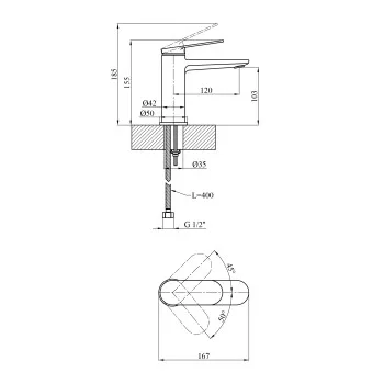 Смеситель для раковины Kroner Element 211110-5301