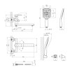 Смеситель для ванны Kroner KRP Edelstahl Kubus - PVD070