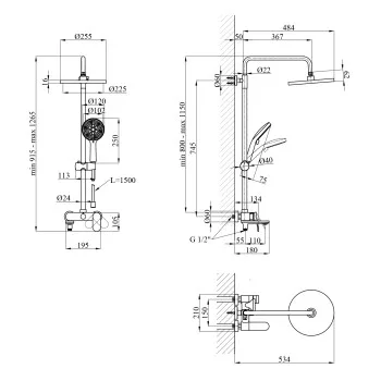Душова система Kroner Element 211318-0101