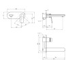 Смеситель скрытого монтажа для раковины Kroner Element 211133B-3801