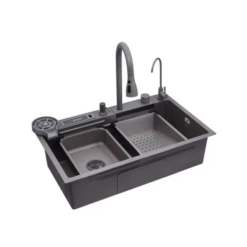 Кухонна мийка Kroner KRP Schwarze - SET7545NG PVD (3.0/0.8 мм)