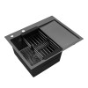 Кухонная мойка Kroner KRP Schwarze - 6350LHM PVD (3.0/1.0 мм)