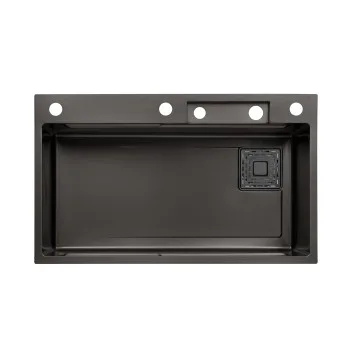 Кухонна мийка Kroner KRP Schwarze - SET7545HM PVD (3.0/0.8 мм)