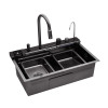 Кухонная мойка Kroner KRP Schwarze - SET7545F3HM PVD (3.0/0.8 мм)