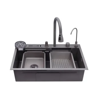Кухонна мийка Kroner KRP Schwarze - SET7545NG PVD (3.0/0.8 мм)