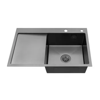 Кухонна мийка Kroner KRP Schwarze - 7849RHM PVD (3.0/1.0 мм)