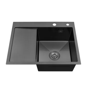 Кухонна мийка Kroner KRP Schwarze - 6350RHM PVD (3.0/1.0 мм)