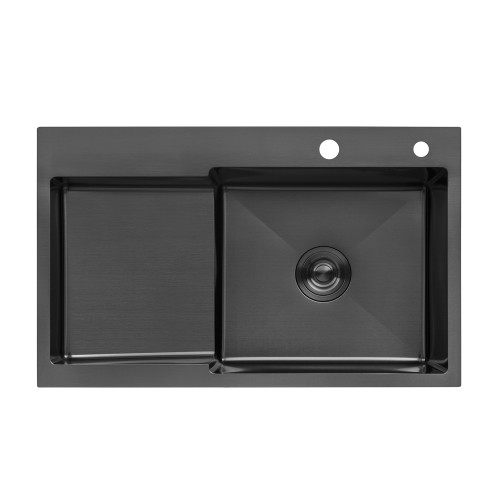 Кухонна мийка Kroner KRP Schwarze - 7848RHM PVD (3.0/1.0 мм)