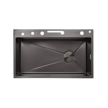 Кухонна мийка Kroner KRP Schwarze - SET7546ARTHM PVD (3.0/0.8 мм)