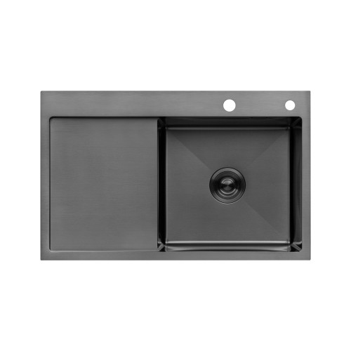 Кухонна мийка Kroner KRP Schwarze - 7849RHM PVD (3.0/1.0 мм)