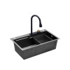 Кухонна мийка Kroner KRP Schwarze - SET7546HM PVD (3.0/0.7 мм)