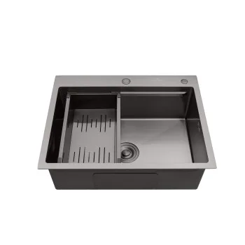 Кухонна мийка Kroner KRP Schwarze - 6350HM PVD (3.0/1.0 мм)