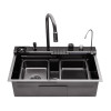 Кухонная мойка Kroner KRP Schwarze - SET7545F3HM PVD (3.0/0.8 мм)