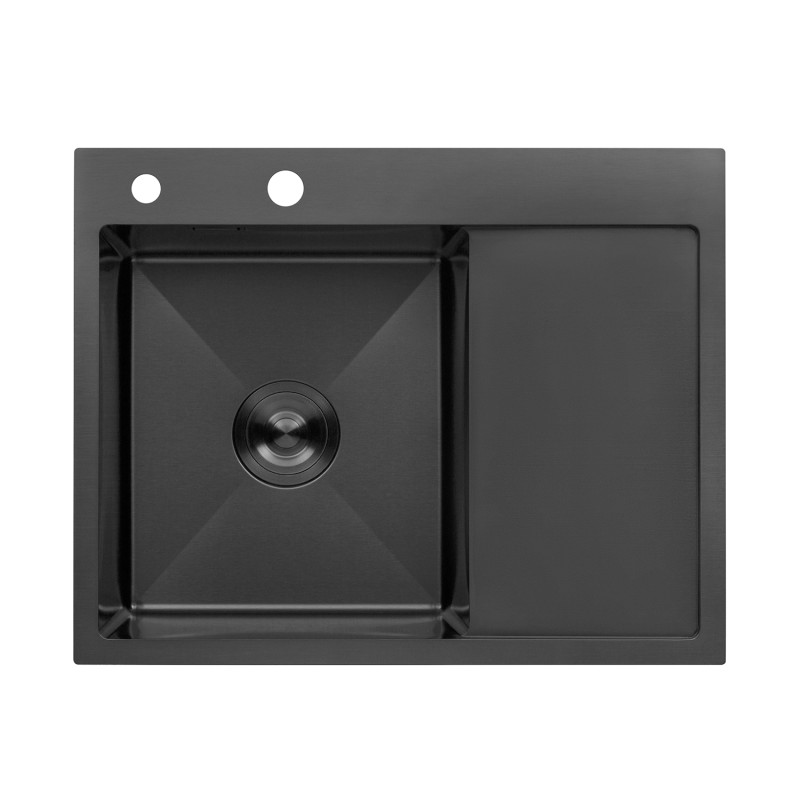 Кухонная мойка Kroner KRP Schwarze - 6350LHM PVD (3.0/1.0 мм)