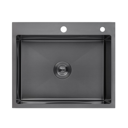 Кухонна мийка Kroner KRP Schwarze - 6050HM PVD (3.0/1.0 мм)