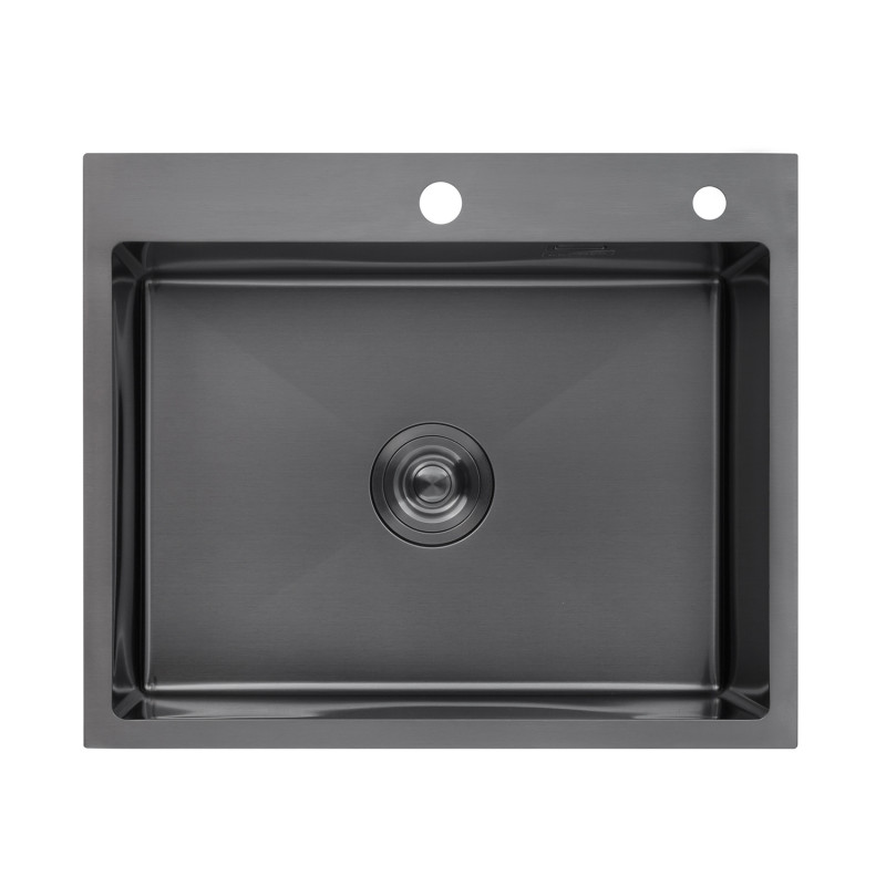 Кухонна мийка Kroner KRP Schwarze - 6050HM PVD (3.0/1.0 мм)