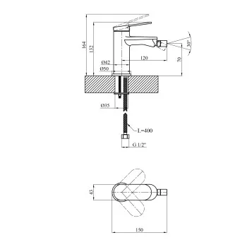 Змішувач для біде Kroner Element 211210-3801
