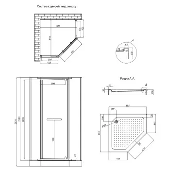 Душова кабіна Kroner KRP Terra - T.C.F.С.90x90 см