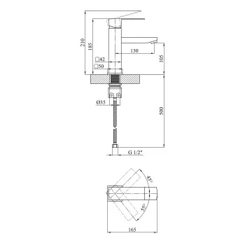 Набор змішувачів Edelstahl Kubus-SCH010 + змішувач Edelstahl Kubus-SCH060