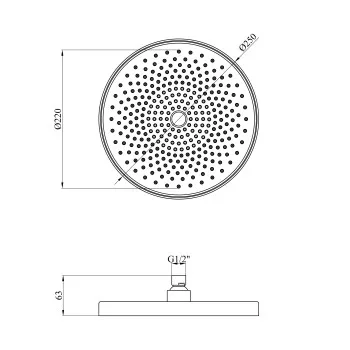 Лійка для верхнього душу Kroner Element 2801562915Z-3801
