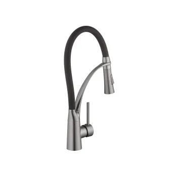 Комплект кухонная мойка Kroner Schwarze-5050HM PVD + смеситель Ersel-GRP03393BLK + дозатор Spender-026