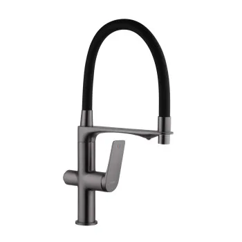 Комплект кухонная мойка Kroner Schwarze-6350HM PVD + смеситель Graz-GRP03815 + дозатор Spender-SCH049