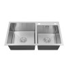 Комплект кухонная мойка Kroner Gebürstet-7843ZHM + смеситель Edelstahl Klassisch-ESG03815BLK + дозатор Spender-016