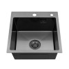 Комплект кухонна мийка Kroner Schwarze-4545HM PVD + змішувач Edelstahl Klassisch-SCH035PVD + дозатор Spender-026