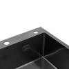 Комплект кухонная мойка Kroner Schwarze-6050HM PVD + смеситель Ersel - GRP03393BLK + дозатор Spender-026