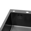 Комплект кухонна мийка Kroner Schwarze-7849LHM PVD + змішувач Edelstahl Klassisch-SCH035PVD + дозатор Spender-026