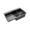 Комплект кухонная мойка Kroner Schwarze-7848RHM PVD + смеситель Edelstahl Klassisch-SCH035PVD + дозатор Spender-SCH049