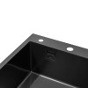 Комплект кухонна мийка Kroner Schwarze-7848LHM PVD + змішувач Edelstahl Klassisch-SCH035PVD + дозатор Spender-SCH049