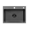 Комплект кухонная мойка Kroner Schwarze-5843HM PVD + смеситель Edelstahl Klassisch-SCH035PVD + дозатор Spender-026