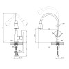 Комплект кухонна мийка Kroner Gebürstet-6350RHM + змішувач Küche-C031BLK + дозатор Spender-ECG049