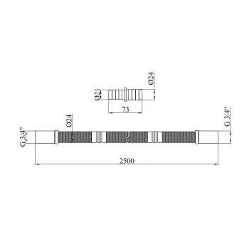 Шланг зливний для пральної машини Kroner KRP - DR250 250 см