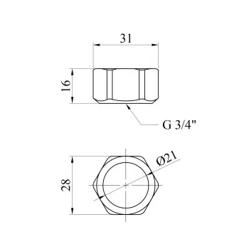 Гайка для настенного смесителя Kroner KRM - C929