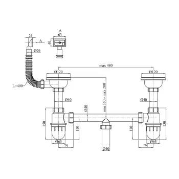 Сифон для кухонной мойки Kroner KRP Siphon - 012 3 1/2